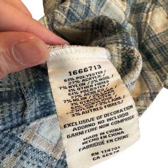 Boston Traders Tweed Plaid Flannel Button Up Shacket Jacket Women's‎ Size L - Picture 9 of 11